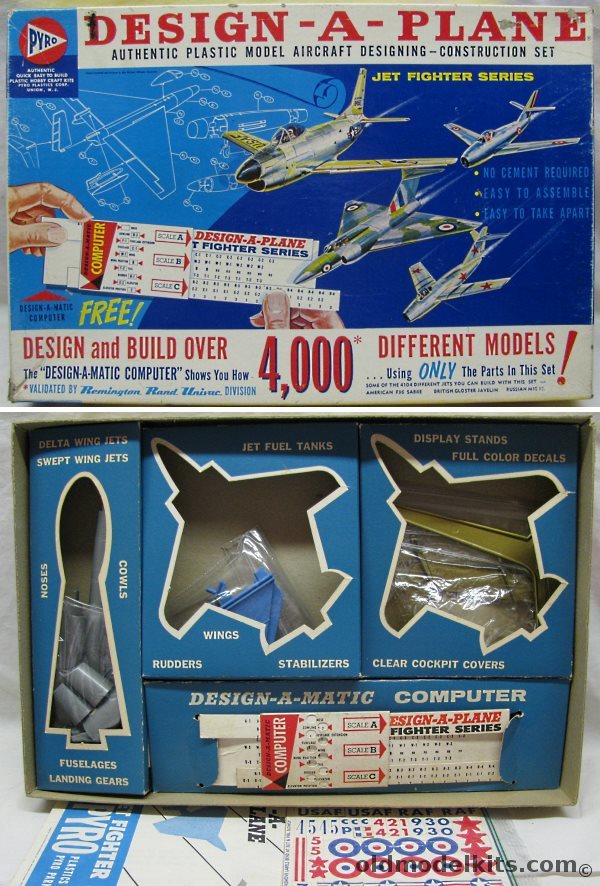 Pyro Design-A-Plane  - Makes 4104 Different Jets, 360-398 plastic model kit